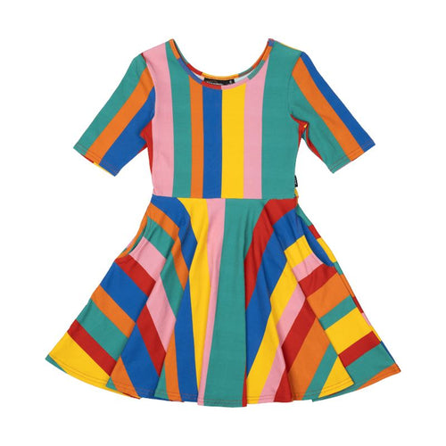Rock Your Baby - Rainbow Stripes Mabel Dress