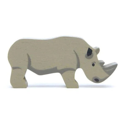 Safari Wooden Animal Wooden Toy Tender Leaf Toys Rhinoceros 