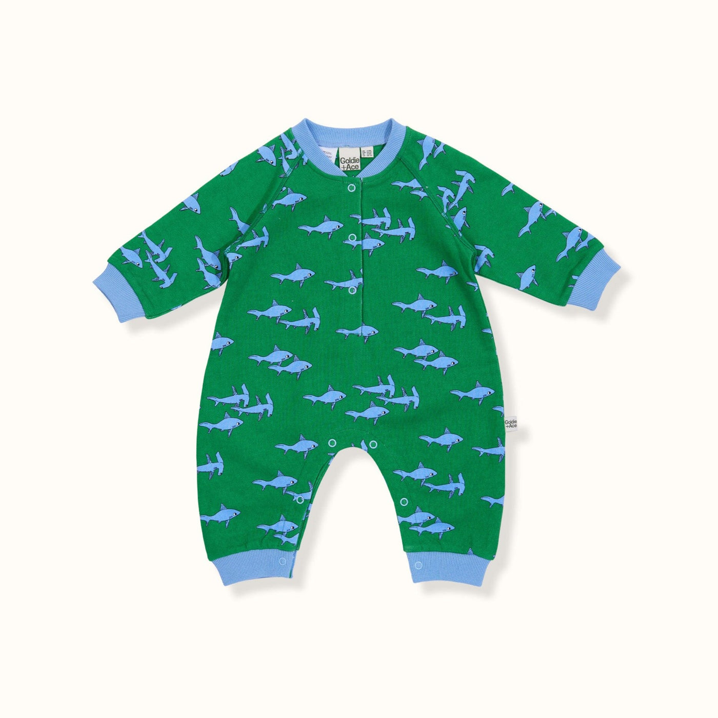 Sharks Terry Relaxed Romper Romper Goldie & Ace 