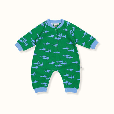 Sharks Terry Relaxed Romper Romper Goldie & Ace 