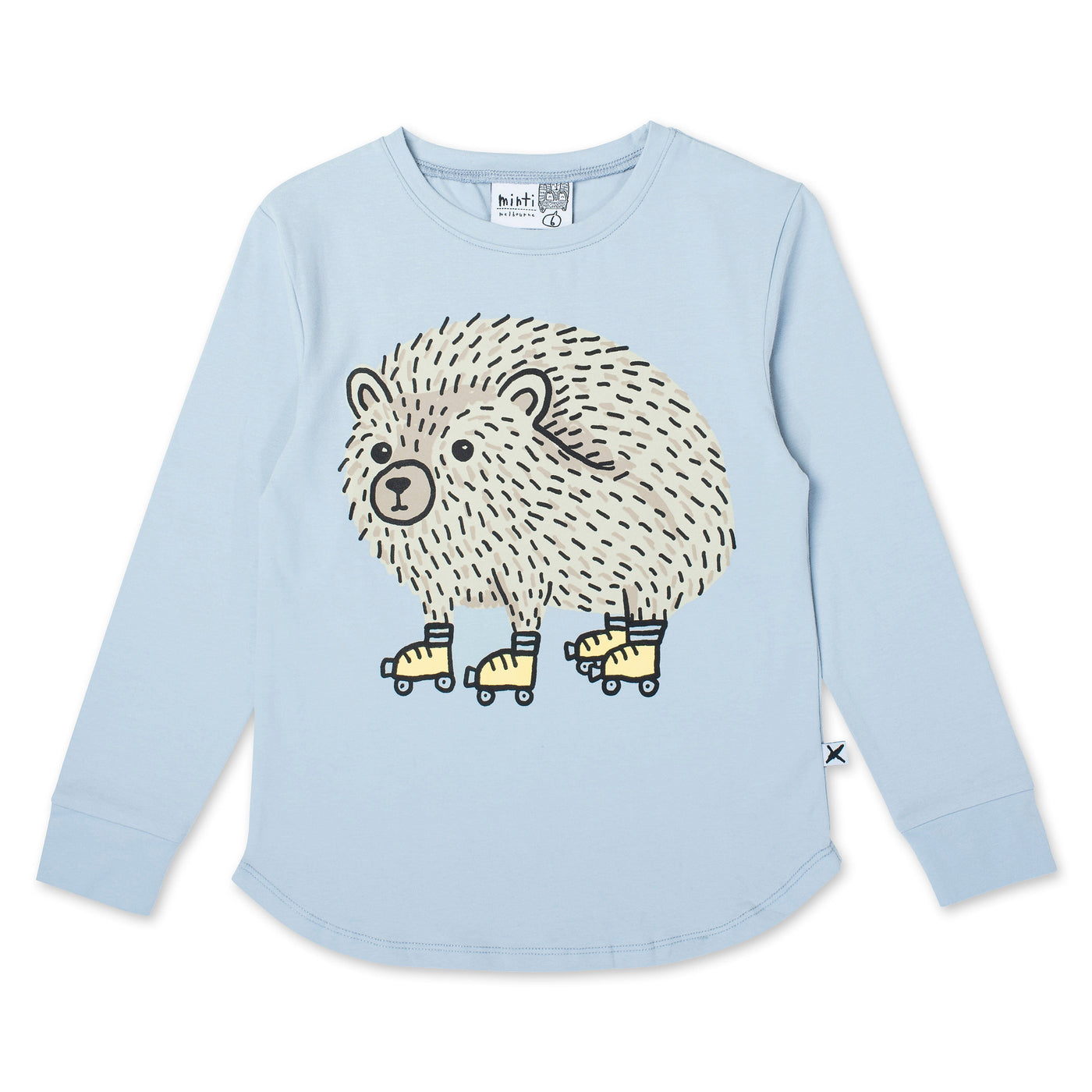 Skate Hedgehog Tee - Light Blue Long Sleeve T-Shirt Minti 