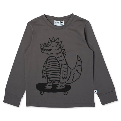 Skate-Zilla Tee - Dark Grey Long Sleeve T-Shirt Minti 
