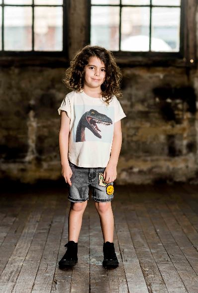 Smile Dino Boxy Fit SS T-Shirt Short Sleeve T-Shirt Rock Your Baby 