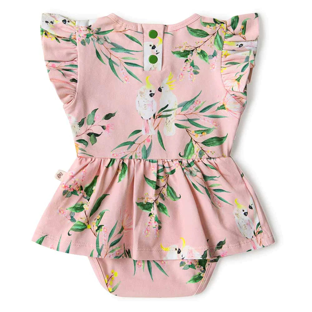 Snuggle Hunny Organic Dress - Cockatoo Short Sleeve Dress Snuggle Hunny 