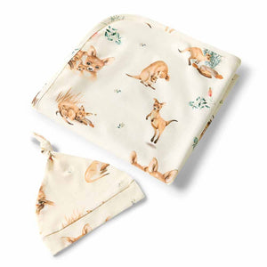 Snuggle Hunny - Organic Jersey Wrap & Beanie Set - Kanga