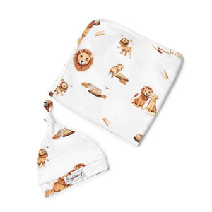 Snuggle Hunny - Organic Jersey Wrap & Beanie Set - Lion