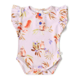 Snuggle Hunny - Organic Short Sleeve Bodysuit With Frill - Major Mitchell