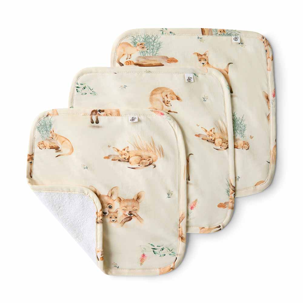 Snuggle Hunny Organic Wash Cloths 3 Pack - Kanga Wash Cloth Snuggle Hunny 