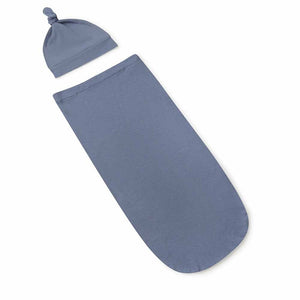 Snuggle Hunny - Organic Snuggle Swaddle Sack & Beanie Set - Indigo