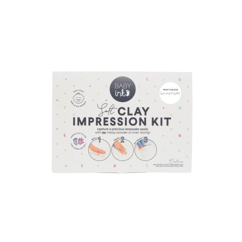 Soft Clay Impression Kit Arts & Crafts Babyink Wonderful White 