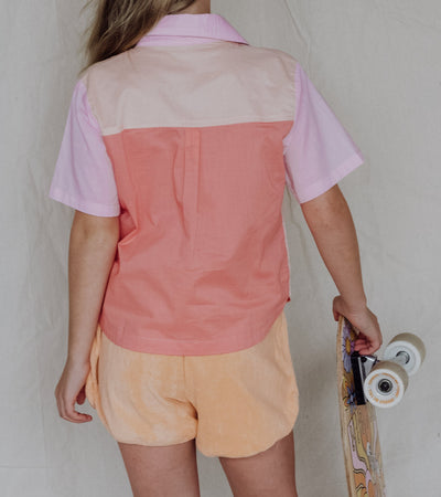Sophie Shirt - Apricot Blush Short Sleeve Shirt Bella & Lace 