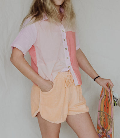 Sophie Shirt - Apricot Blush Short Sleeve Shirt Bella & Lace 