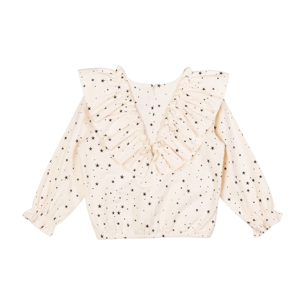 Star Frill Shirt - Cream Long Sleeve T-Shirt Rock Your Baby 