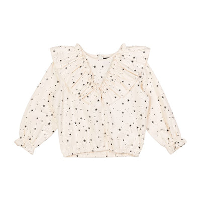 Star Frill Shirt - Cream Long Sleeve T-Shirt Rock Your Baby 