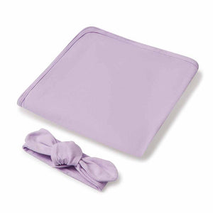 Snuggle Hunny - Organic Jersey Wrap & Topknot Set - Lilac