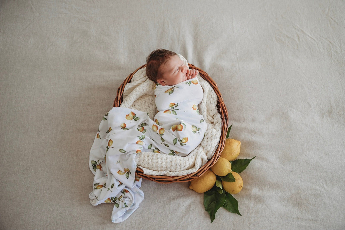 Stretch Cotton Baby Wrap Set - Lemon Swaddles & Wraps Snuggle Hunny Kids 