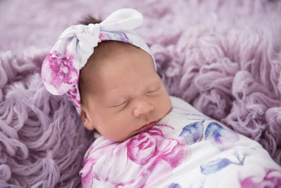 Stretch Cotton Baby Wrap Set - Lilac Skies Swaddles & Wraps Snuggle Hunny Kids 