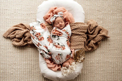 Stretch Cotton Baby Wrap Set - Rosebud Swaddles & Wraps Snuggle Hunny Kids 