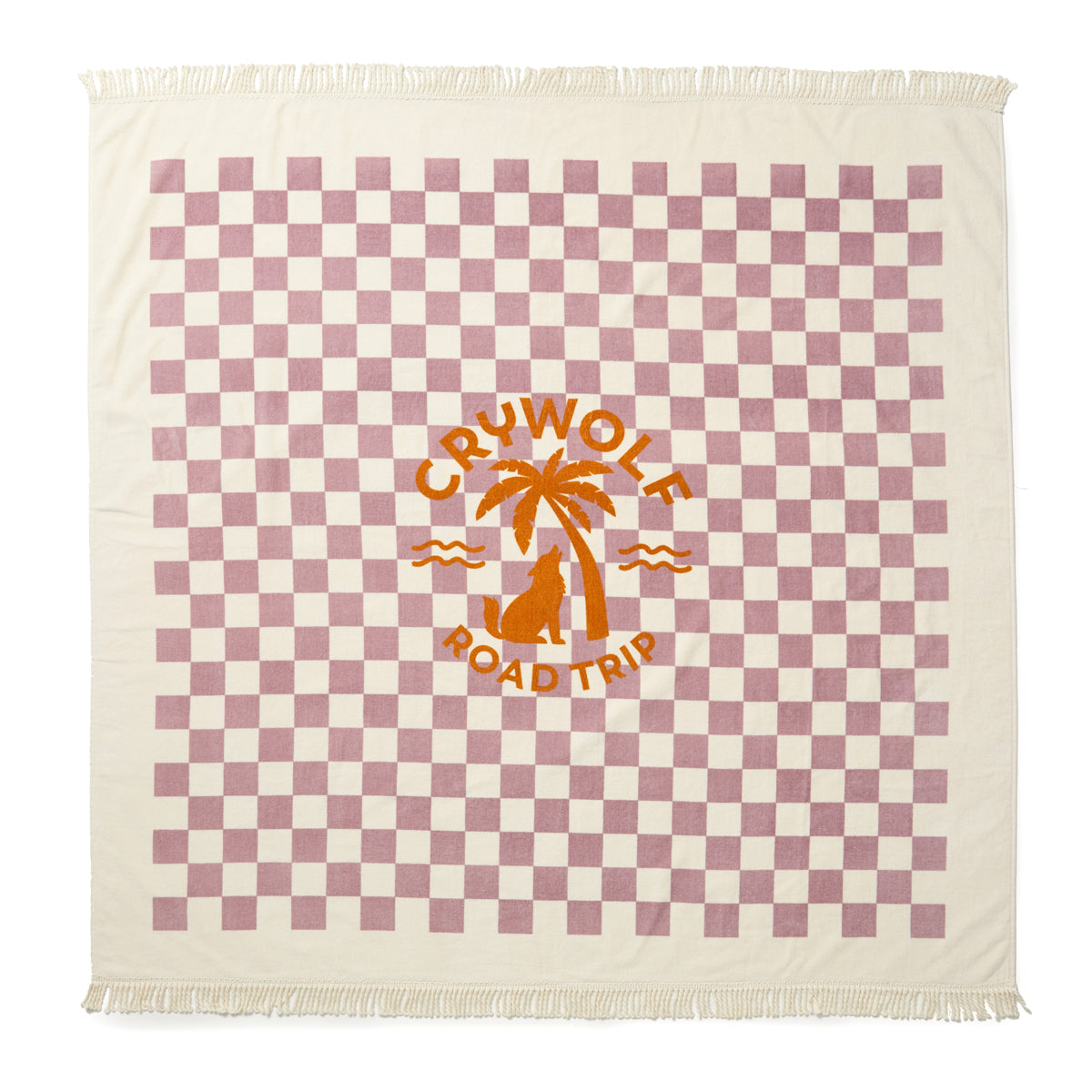 Supersized Square Towel - Lilac Checkered Towel Crywolf 