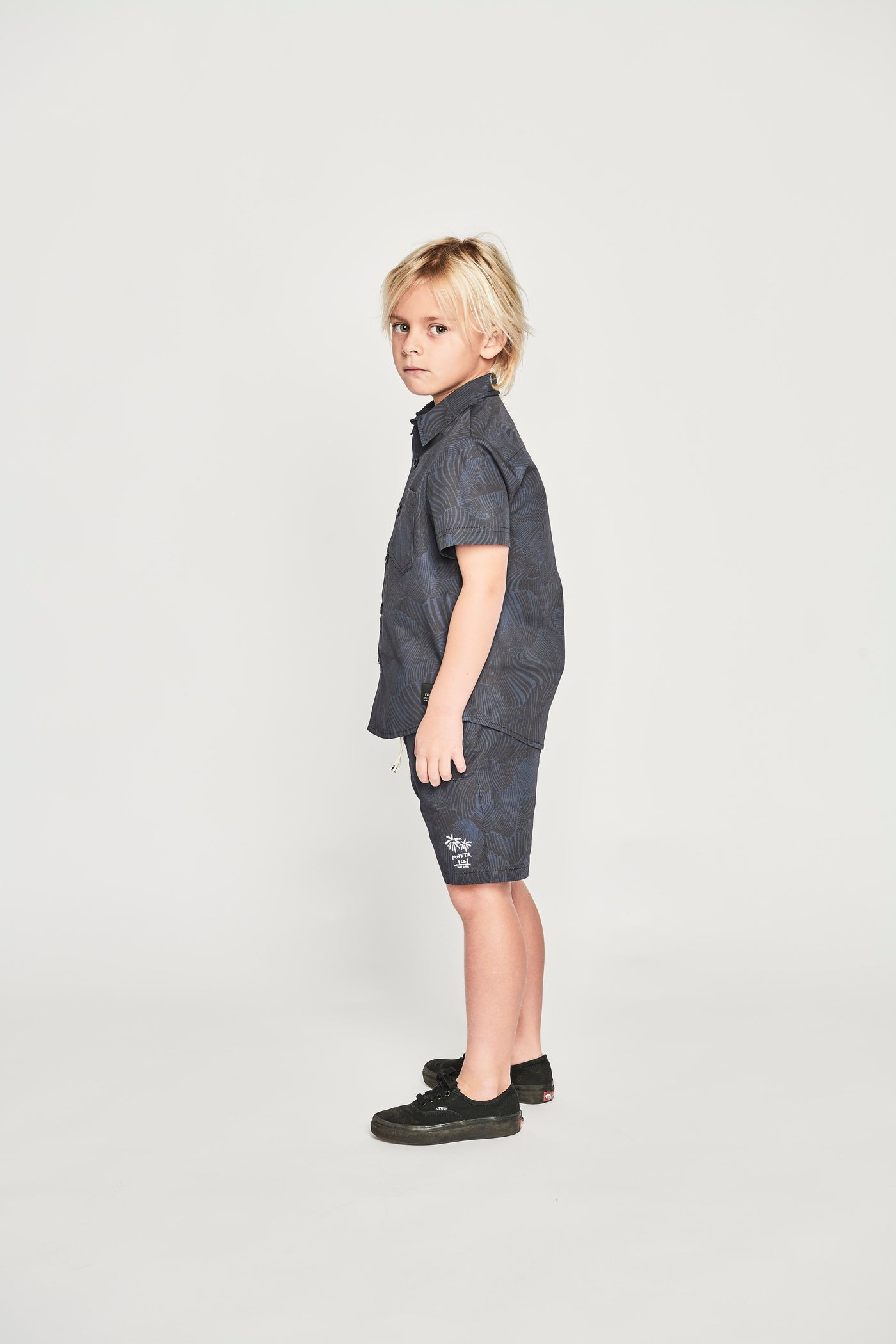 Swirl Shirt - Dk Denim Short Sleeve Shirt Munster Kids 