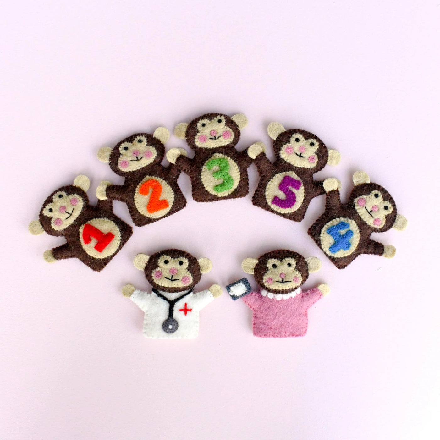 Tara Treasures Finger Puppet Set - Five Little Monkeys Finger Puppets Tara Treasures 