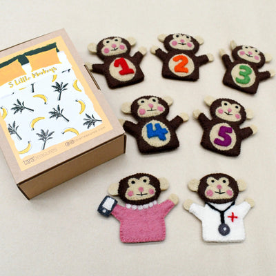 Tara Treasures Finger Puppet Set - Five Little Monkeys Finger Puppets Tara Treasures 