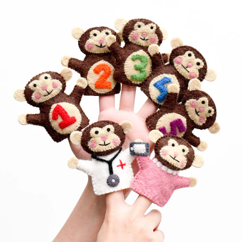 Tara Treasures Finger Puppet Set - Five Little Monkeys
