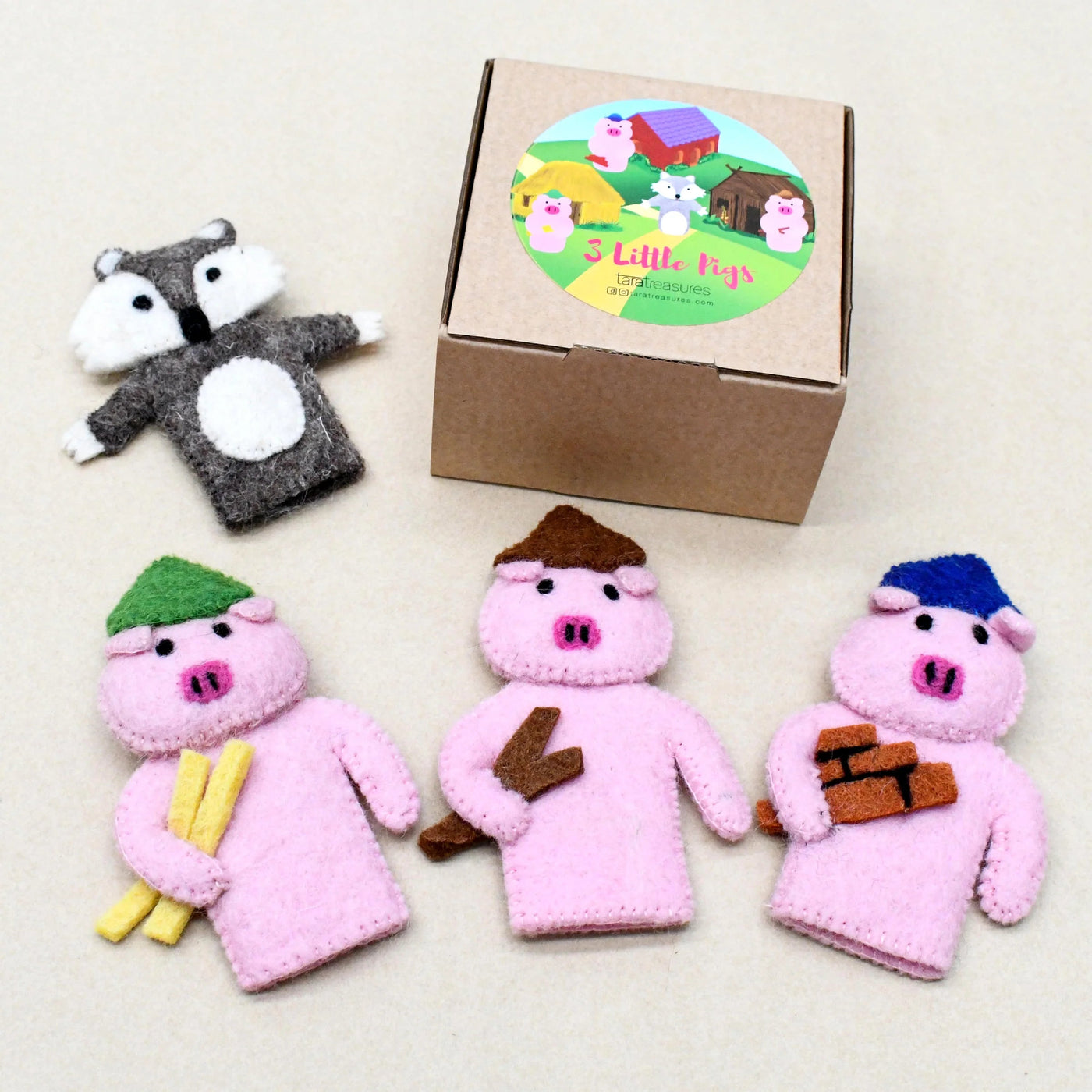 Tara Treasures Finger Puppet Set - The Three Little Pigs Finger Puppets Tara Treasures 