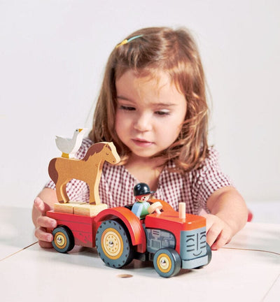 Tenderleaf Toys Farmyard Tractor Wooden Toy Tender Leaf Toys 