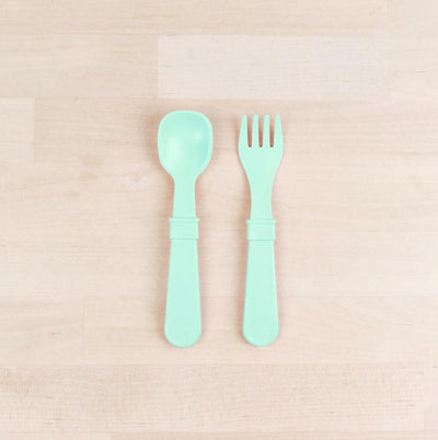 Toddler Utensil Pair Cutlery Re-Play Mint 