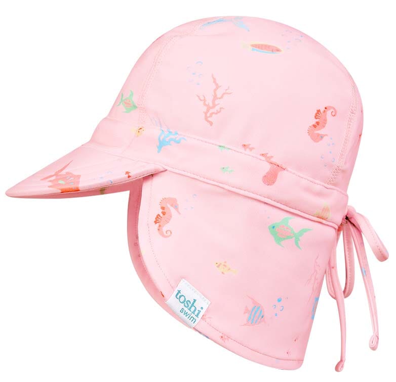 Toshi Baby Classic Swim Flap Cap - Coral Swim Hats Toshi 