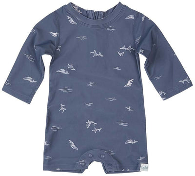 Toshi Classic Long Sleeve Onesie - Whales One-Piece Swimsuit Toshi 
