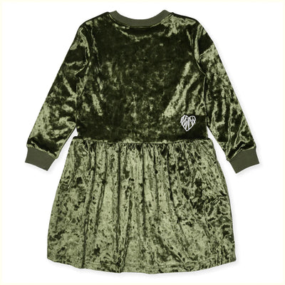 Velvet Dress- Olive Long Sleeve Dress Minti 