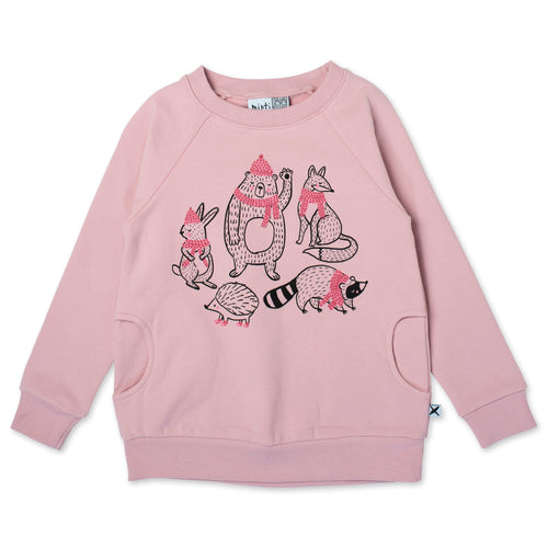 Minti Warm Forest Friends Furry Crew - Muted Pink