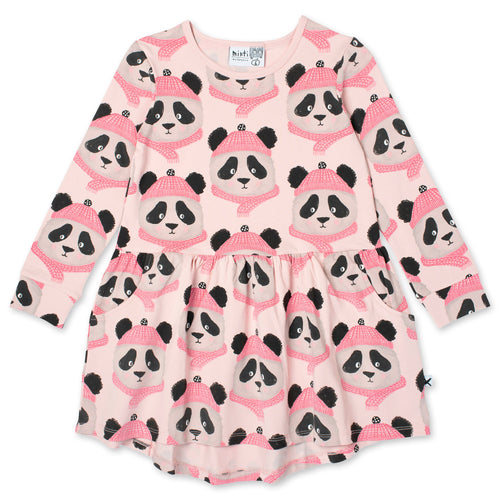 Minti Warm Pandas Dress - Muted Pink