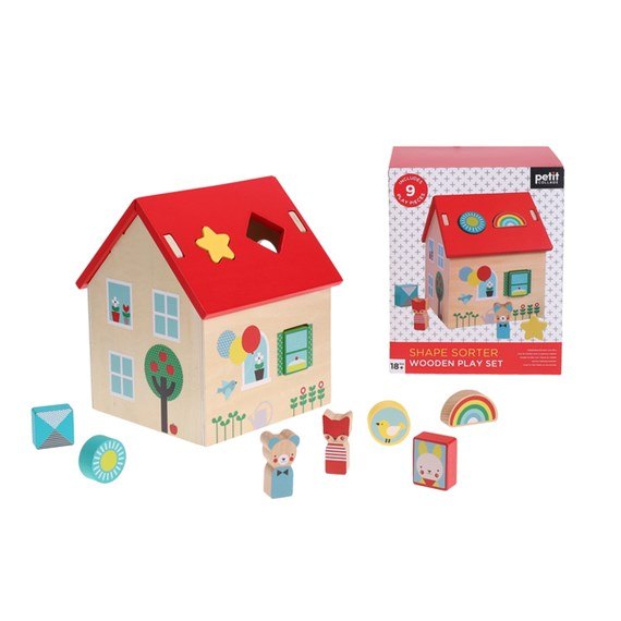 Wooden Shape Sorter House Wooden Toy Petit Collage 
